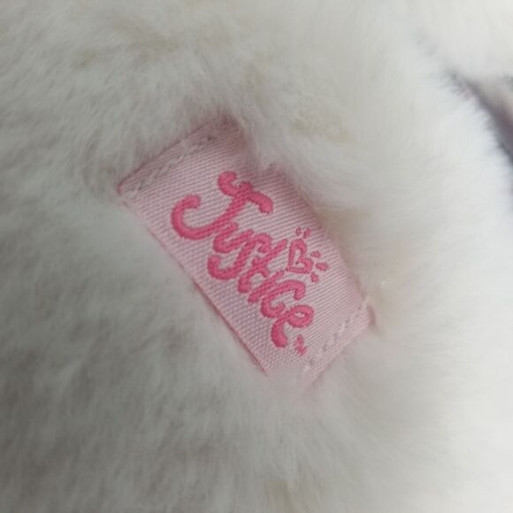 NWT. Justice quilted silver, fur lined house slippers. Size 6. - Picture 13 of 16